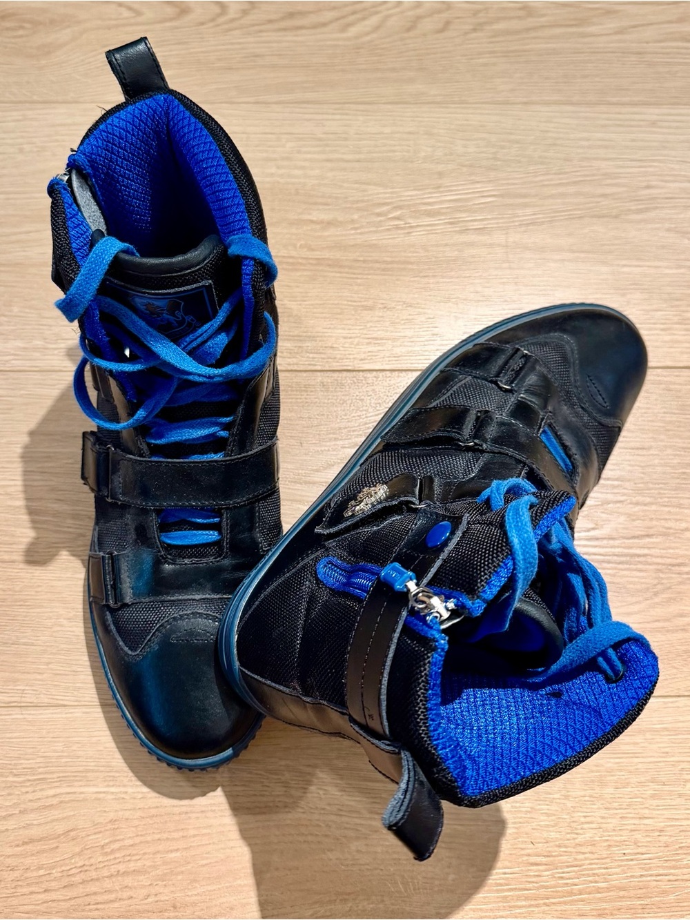 Black and Blue Vlado Footwear High-Top Sneakers